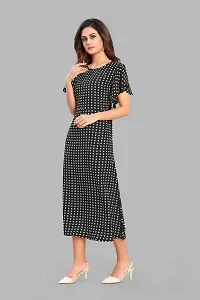 Tread India Women's Black Color Printed Dress (XXL)-thumb1