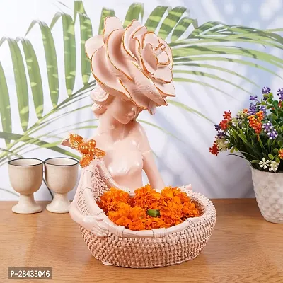 Beautiful Resin Lady with Basket Showpiece-thumb0