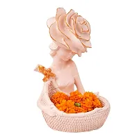 Beautiful Resin Lady with Basket Showpiece-thumb1