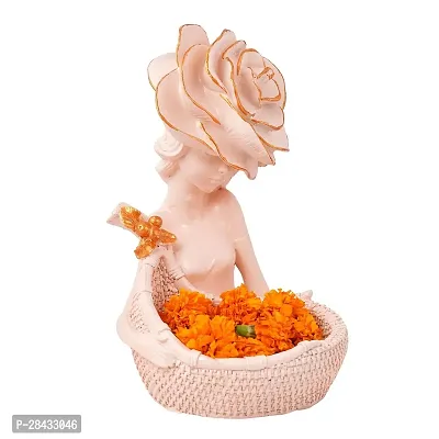 Beautiful Resin Lady with Basket Showpiece-thumb2