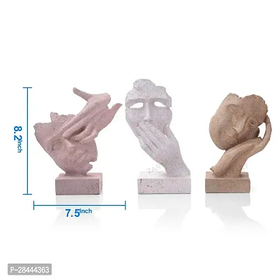 Beautiful Resin Men Face Showpiece Pack Of 3-thumb3