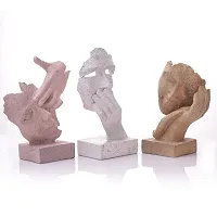 Beautiful Resin Men Face Showpiece Pack Of 3-thumb1