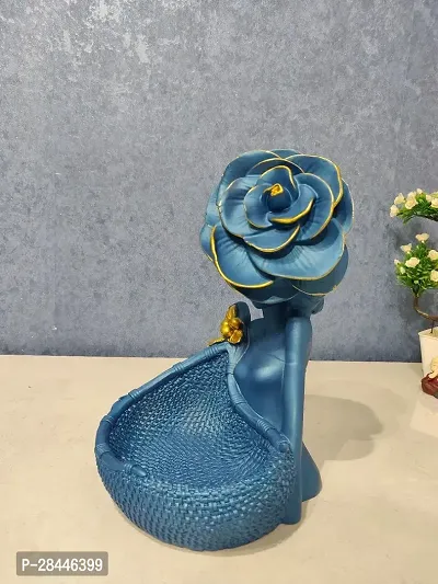 Beautiful Resin Lady with Basket Showpiece