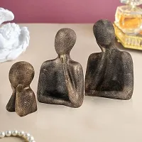 Resin Family Home Decor showpiece (Golden) II 3 pcs for home decor-thumb1