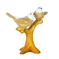 Beautiful Resin 2 Birds Sitting On Tree Branch Figurine-thumb1