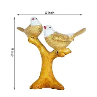 Beautiful Resin 2 Birds Sitting On Tree Branch Figurine-thumb2