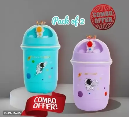 Useful Universe Space Printed Cute Glass Coffee Mug With Crown Lid-330 ml