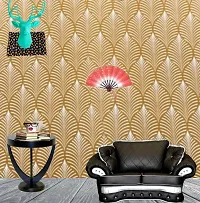 WALL TRUST 1000 CM X 45 CM BROWN LEAVES SELF ADHESIVE WALLPAPER FOR LIVING ROOM BED ROOM KITCHEN HALL PEEL AND STICK VINYL WALLPAPER-45 SQFT APPRO-thumb1