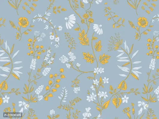 WALL TRUST 1000 CM X 45 CM MIXED LEAVES BLUE SELF ADHESIVE WALLPAPER FOR LIVING ROOM BED ROOM KITCHEN HALL PEEL AND STICK VINYL WALLPAPER -45 SQFT APPROX