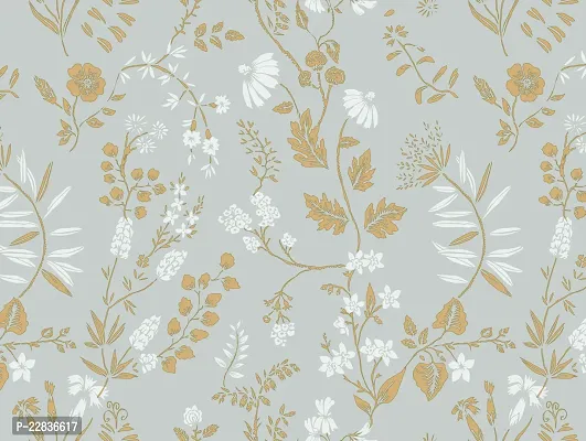 WALL TRUST 1000 CM X45 CM MIXED LEAVES GREY SELF ADHESIVE WALLPAPER FOR LIVING ROOM BED ROOM KITCHEN HALL PEEL AND STICK VINYL WALLPAPER -45 SQFT APPROX-thumb0