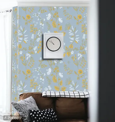 WALL TRUST 1000 CM X45 CM MIXED LEAVES GREY SELF ADHESIVE WALLPAPER FOR LIVING ROOM BED ROOM KITCHEN HALL PEEL AND STICK VINYL WALLPAPER -45 SQFT APPROX-thumb4