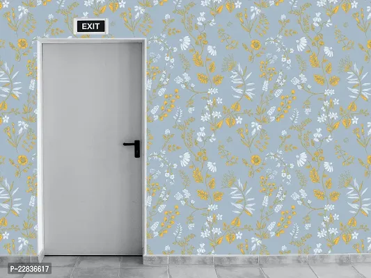 WALL TRUST 1000 CM X45 CM MIXED LEAVES GREY SELF ADHESIVE WALLPAPER FOR LIVING ROOM BED ROOM KITCHEN HALL PEEL AND STICK VINYL WALLPAPER -45 SQFT APPROX-thumb5
