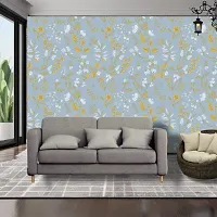 WALL TRUST 1000 CM X45 CM MIXED LEAVES GREY SELF ADHESIVE WALLPAPER FOR LIVING ROOM BED ROOM KITCHEN HALL PEEL AND STICK VINYL WALLPAPER -45 SQFT APPROX-thumb1