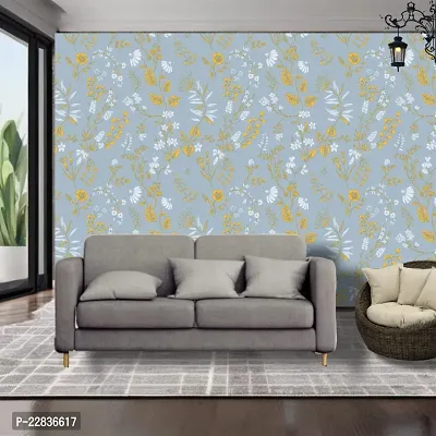 WALL TRUST 1000 CM X45 CM MIXED LEAVES GREY SELF ADHESIVE WALLPAPER FOR LIVING ROOM BED ROOM KITCHEN HALL PEEL AND STICK VINYL WALLPAPER -45 SQFT APPROX-thumb2