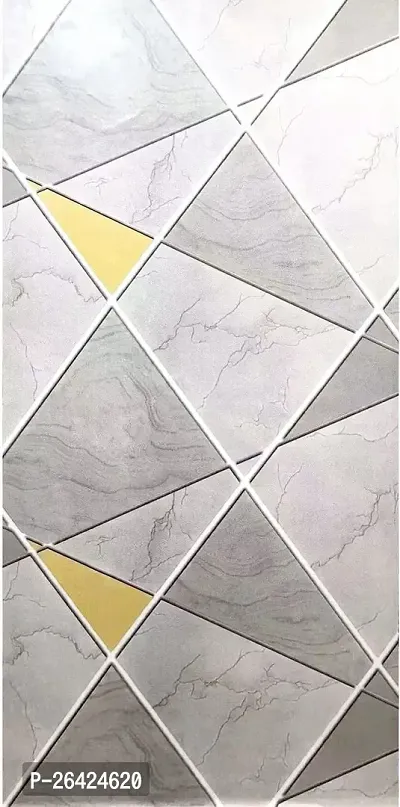 WALL TRUST 2000 x 45 CM MARBLE TRIANGLES SELF ADHESIVE WALLPAPER FOR LIVING ROOM BED ROOM KITCHEN HALL PEEL AND STICK VINYL WALLPAPER-90  SQFT-thumb4