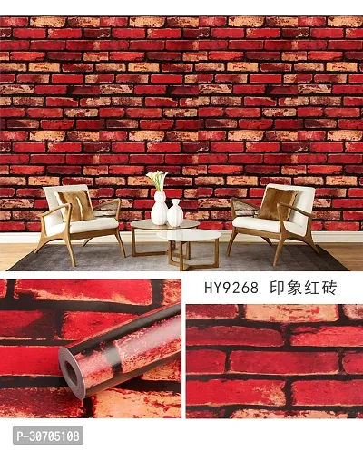 1000CM X 45CM -WALL TRUST[9268] -RED BRICKS- Self Adhesive Wall Paper for Living Room Bed Room Kitchen Hall Peel and Stick Vinyl Wall Paper-45 SQFT-thumb4