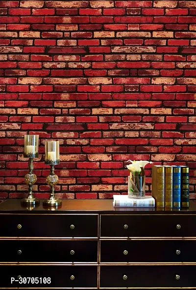 1000CM X 45CM -WALL TRUST[9268] -RED BRICKS- Self Adhesive Wall Paper for Living Room Bed Room Kitchen Hall Peel and Stick Vinyl Wall Paper-45 SQFT-thumb5