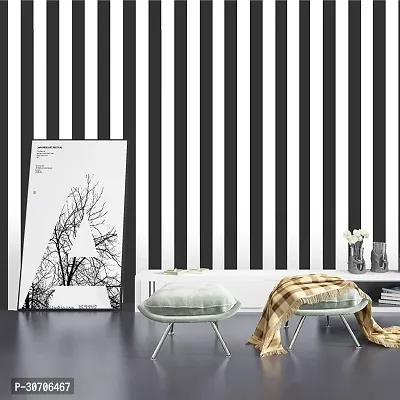 1000CM X 45CM -Wall Trust[9489] -Blackwhite Stripes- Self Adhesive Wall Paper for Living Room Bed Room Kitchen Hall Peel and Stick Vinyl Wall Paper-45 SQFT-thumb2