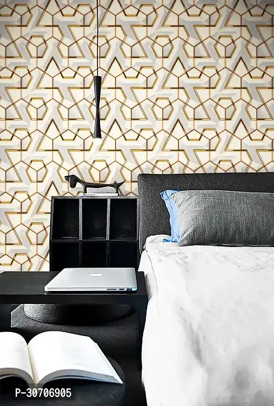 1000CM X 45CM -Wall Trust[9619] -Hexagon Gold- Self Adhesive Wall Paper for Living Room Bed Room Kitchen Hall Peel and Stick Vinyl Wall Paper-45 SQFT-thumb4