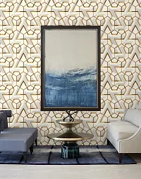 1000CM X 45CM -Wall Trust[9619] -Hexagon Gold- Self Adhesive Wall Paper for Living Room Bed Room Kitchen Hall Peel and Stick Vinyl Wall Paper-45 SQFT-thumb4