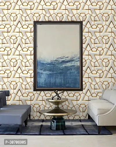 1000CM X 45CM -Wall Trust[9619] -Hexagon Gold- Self Adhesive Wall Paper for Living Room Bed Room Kitchen Hall Peel and Stick Vinyl Wall Paper-45 SQFT-thumb5