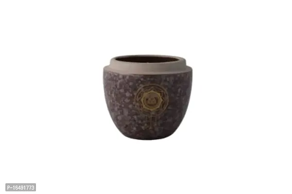 MAHONIE Large Brown Ceramic Soy Wax Candle (Sparkling Citron and Oak Barrel Vanilla) (M034)-thumb0