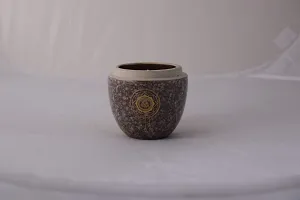 MAHONIE Large Brown Ceramic Soy Wax Candle (Sparkling Citron and Oak Barrel Vanilla) (M034)-thumb1