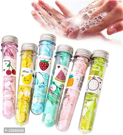 Fruit Smell Perfume Paper Soap Strips for Travel Paper Soap in Bottle - Soft Soap for Baby Girls, Boy ndash; (Multicolor; 6 Unit)