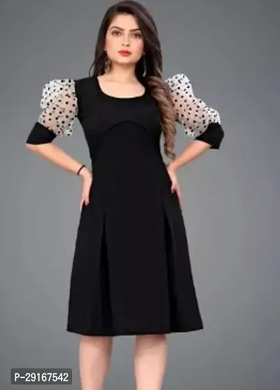 Stylish Black Rayon Solid Dresses For Women-thumb0