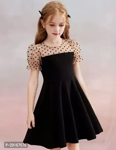 Stylish Black Crepe Solid Dresses For Women-thumb0