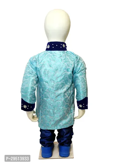 Stylish Multicoloured Cotton Blend Self Pattern Sherwanis For Boys-thumb2