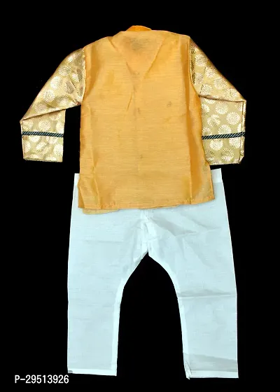 Stylish Multicoloured Cotton Blend Self Pattern Kurta Sets For Boys-thumb2