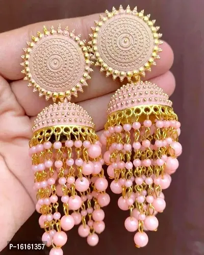 Beautiful Multicoloured Alloy Beads Jhumkas Earrings For Women-thumb0