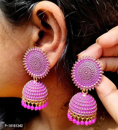 Beautiful Multicoloured Alloy Beads Jhumkas Earrings For Women-thumb0