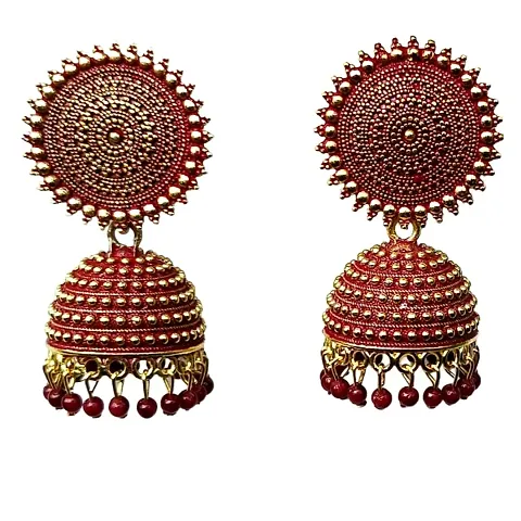 Beautiful Alloy Beads Jhumkas Earrings For Women