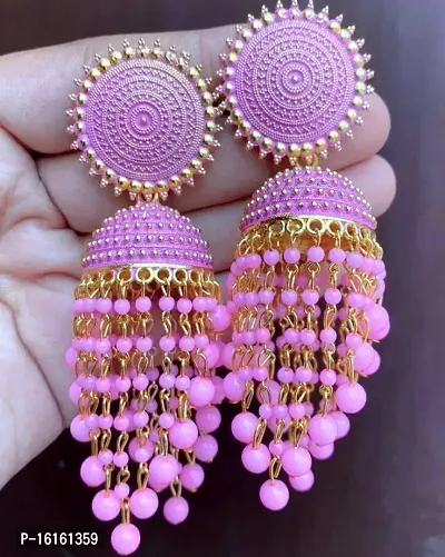 Beautiful Multicoloured Alloy Beads Jhumkas Earrings For Women