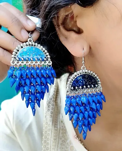 Beautiful Alloy Beads Jhumkas Earrings For Women