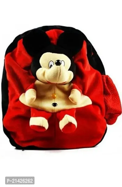 Mickey Mouse Cute Teddy Soft Toy School Bag for Kids-thumb0