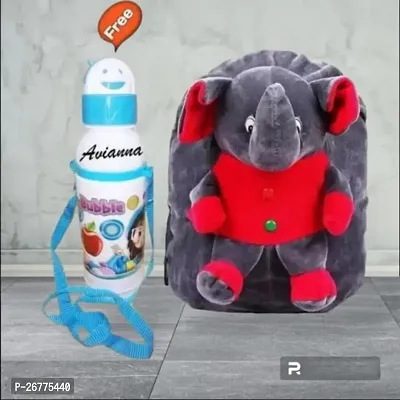 TARA ENTERPRIES Elephant With Free Water Bottle Cute Kids Backpack Toddler Bag Mini Travel Bag for Baby Girl Boy 2-5 Years.