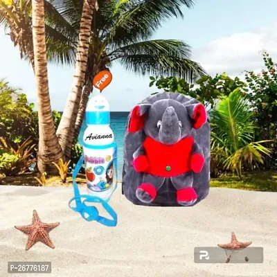 TARA ENTERPRIES Elephant With Free Water Bottle Cute Kids Backpack Toddler Bag Mini Travel Bag for Baby Girl Boy 2-5 Years.