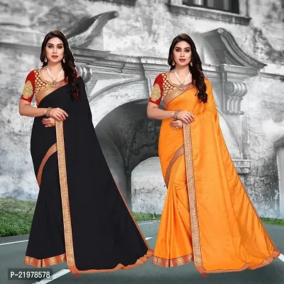 Stylish Fancy Designer Chiffon Saree With Blouse Piece For Women Pack Of 2-thumb0