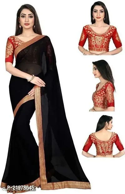 Stylish Fancy Designer Chiffon Saree With Blouse Piece For Women