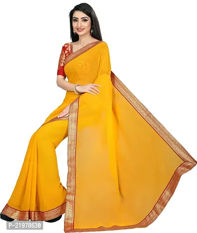 Stylish Fancy Designer Chiffon Saree With Blouse Piece For Women-thumb4