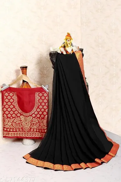 Stylish Chiffon Saree with Blouse piece For Women