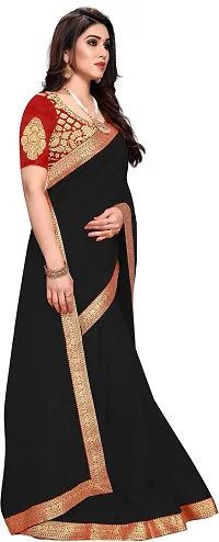 Stylish Fancy Designer Chiffon Saree With Blouse Piece For Women-thumb3