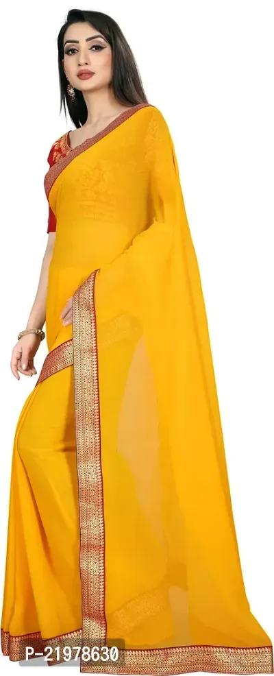 Stylish Fancy Designer Chiffon Saree With Blouse Piece For Women-thumb3