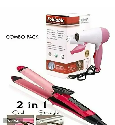 Combo Pack of Dryer 1000w and 2 in 1 Straightner-thumb0