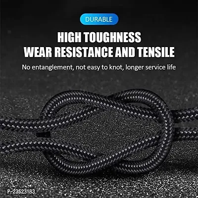 3 in 1 Nylon Braided 66W USB Fast Charging Cable Compatible with Type C, Lightning and Micro USB Port, Compatible with iPhone, iPad, Samsung Galaxy, OnePlus, Mi, Oppo, Vivo, iQOO, Xiaomi (Black, 1M)-thumb3