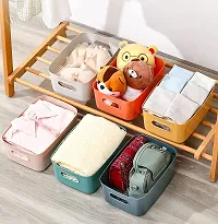 FARMER 3 Pieces Plastic Storage Basket Multipurpose Colorful for Kitchen  Home Organiser Box for Wardrobe, Fruits Vegetables, Toys, 3 PCS (MULTICOLOUR)-thumb3