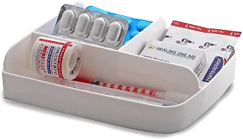 Farmer Portable Double Layers Medicine Cabinet First Aid Kit Medical Box Household Plastic Storage Box for Home Office Camping Travel etc- White/Red,-thumb4